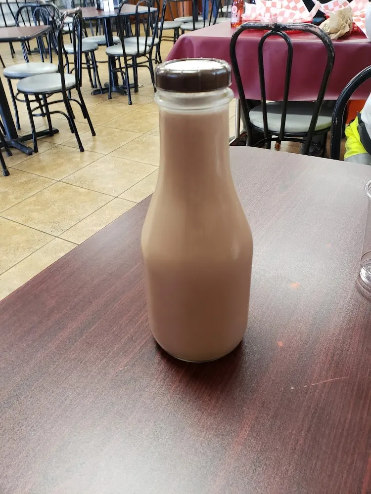 Chocolate Milk in a Glass Bottle