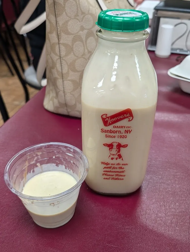 Fresh Eggnog in a Glass Bottle
